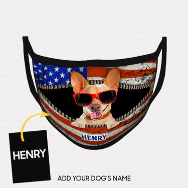Personalized Dog Gift Idea - Dog Open Mouth Wearing Red Glasses For Dog Lovers - Cloth Mask